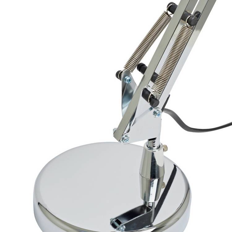 Argos Home task table lamp chrome, imported from the UK