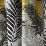 Fusion tropical palm leaf eyelet curtains ochre 117x137cm - British product