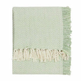Wylder Wisley herringbone throw leaf green 130x180cm - British product