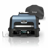 Ninja Woodfire Pro Connect XL electric BBQ and cover, blue (British brand)