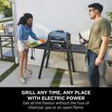 Ninja Woodfire Pro Connect XL electric BBQ and cover, blue (British brand)