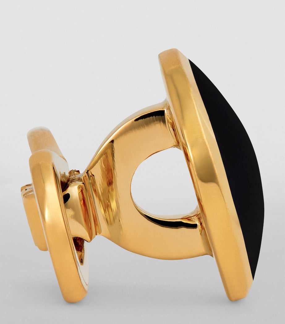 TOM FORD yellow gold and onyx cufflinks - British product