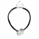 Revere Freedom silver shell pendant necklace on black cord - British product