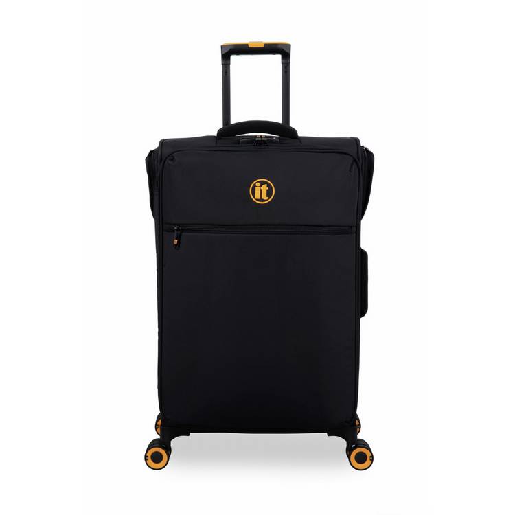IT Luggage medium expandable suitcase black 8 wheels, UK version