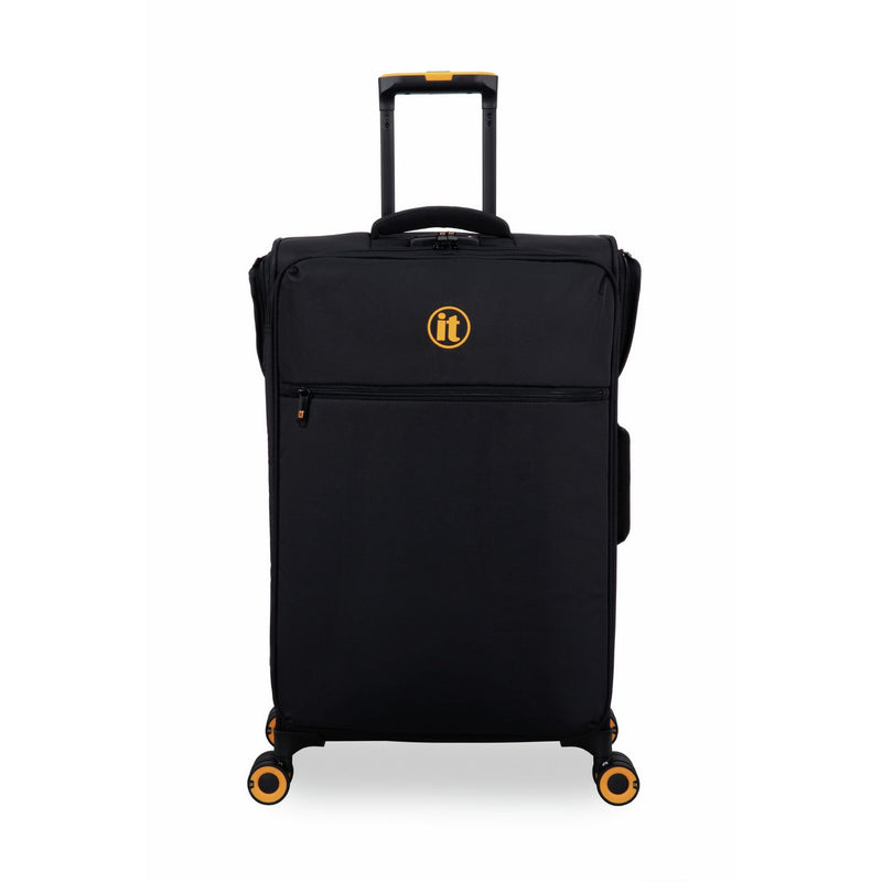 IT Luggage medium expandable suitcase black 8 wheels, UK version