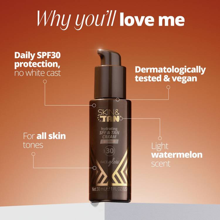 Skin and Tan face glow tan cream hydrating SPF 30ml, UK version