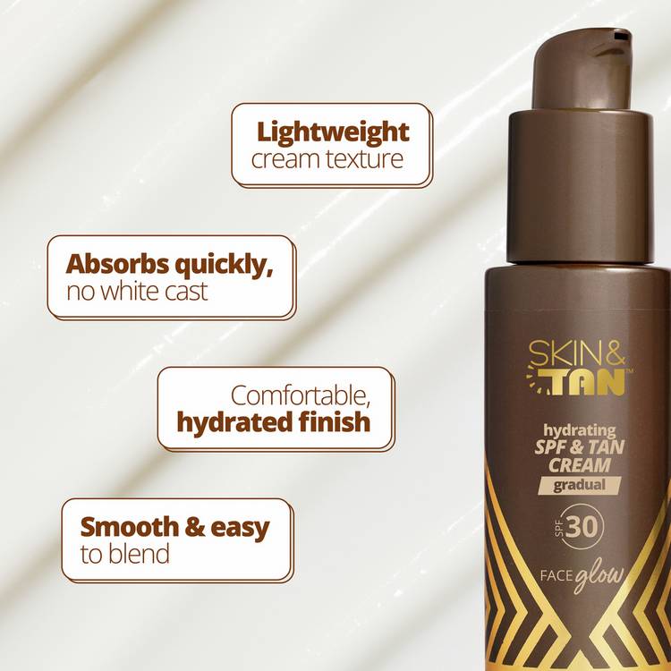 Skin and Tan face glow tan cream hydrating SPF 30ml, UK version