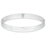 Lipsy silver plated heart bangle 7mm width, imported from the UK