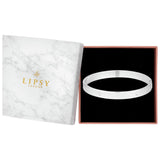 Lipsy silver plated heart bangle 7mm width, imported from the UK