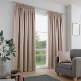 Fusion thermal pencil pleat curtains Natural 117x137cm - British product