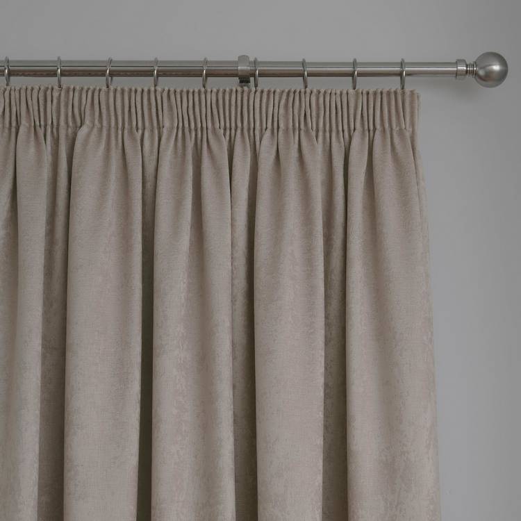 Fusion thermal pencil pleat curtains Natural 117x137cm - British product