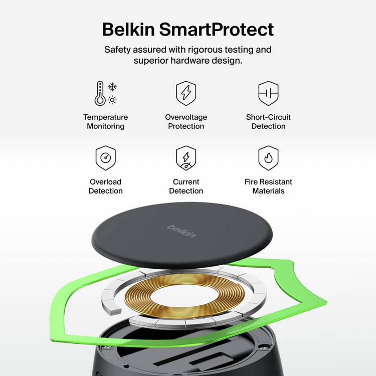 Belkin 2-in-1 wireless charger MagSafe compatible foldable black (British brand)