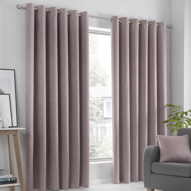 Fusion dim-out curtains blush pink 117x137cm British product