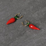Freedom chilli drop hoop earrings gold-tone - British product