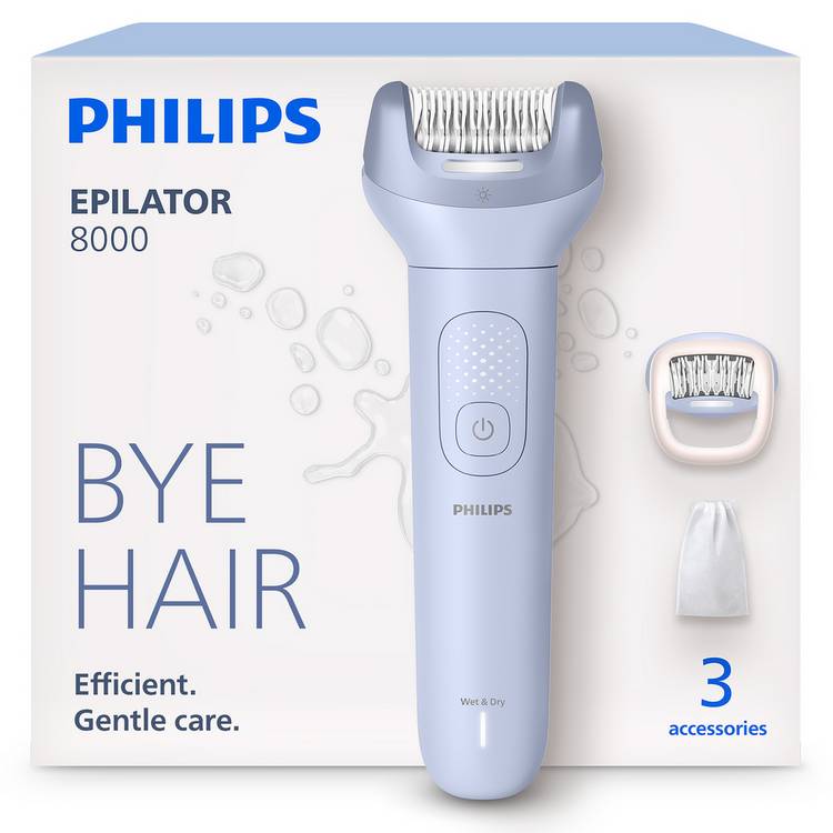 Philips Series 8000 cordless wet and dry epilator (British brand)