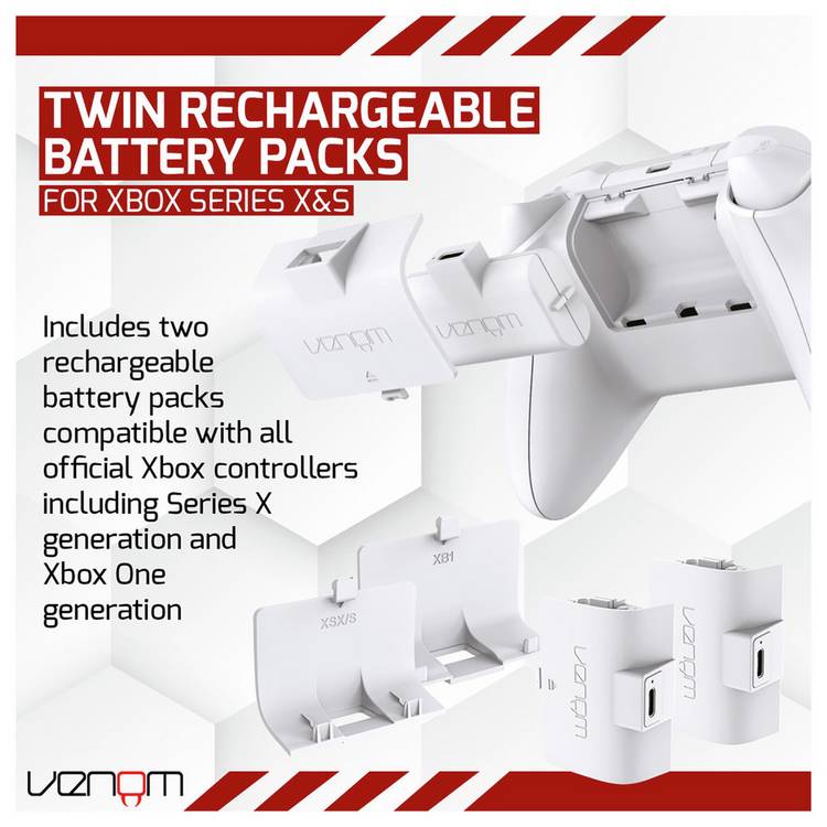 Venom twin rechargeable battery packs for Xbox (British brand)