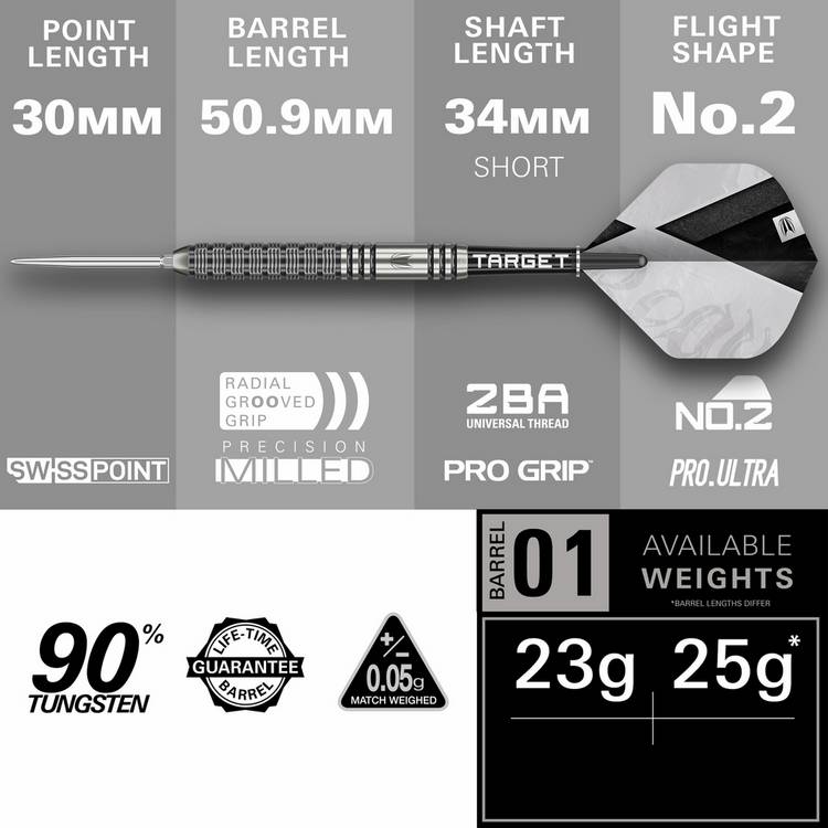 Target Darts Beau Greaves Generation 1 darts 25g, UK version