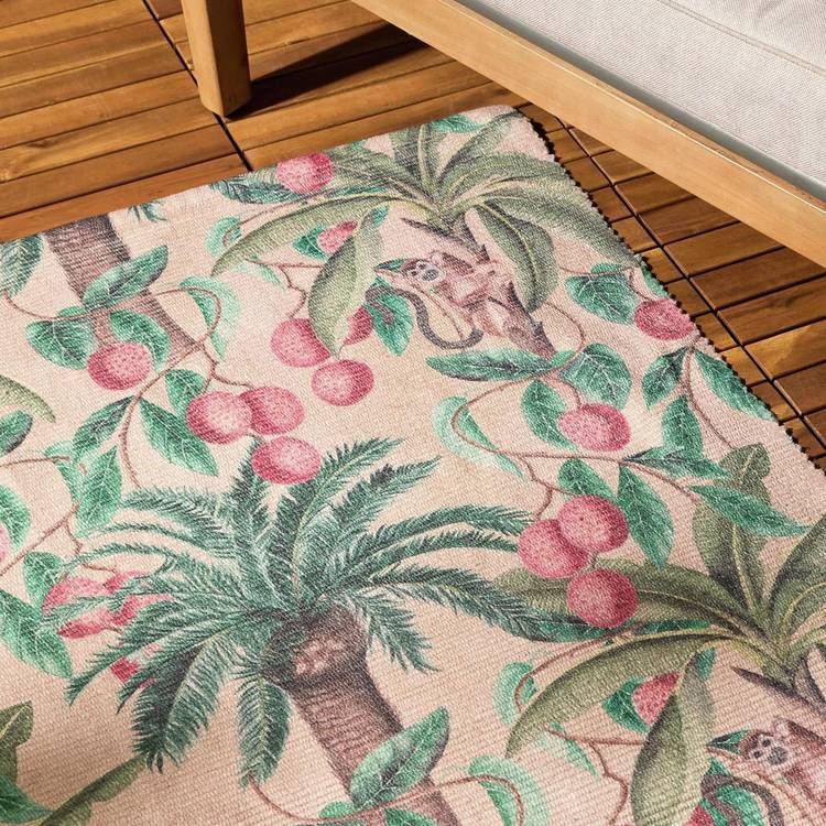 Furn Monkey Palm green rectangle outdoor rug 170x120cm - British product