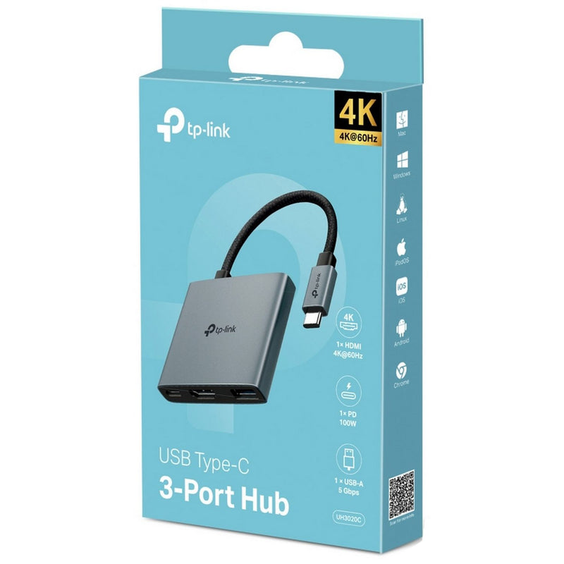TP-Link UH3020C USB-C hub with HDMI and USB ports, UK version