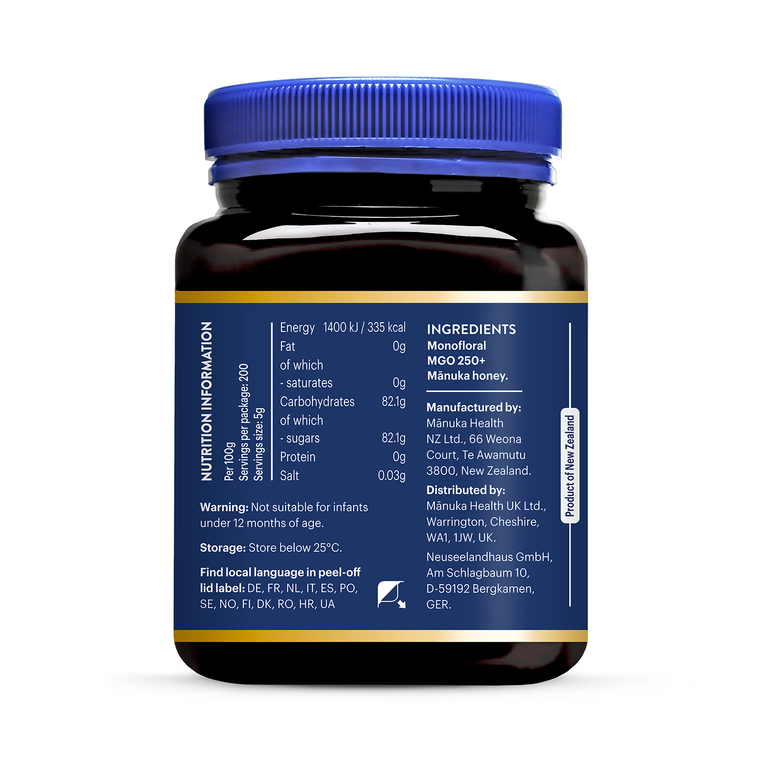 Manuka Health 250+ Manuka honey 1kg (British brand)