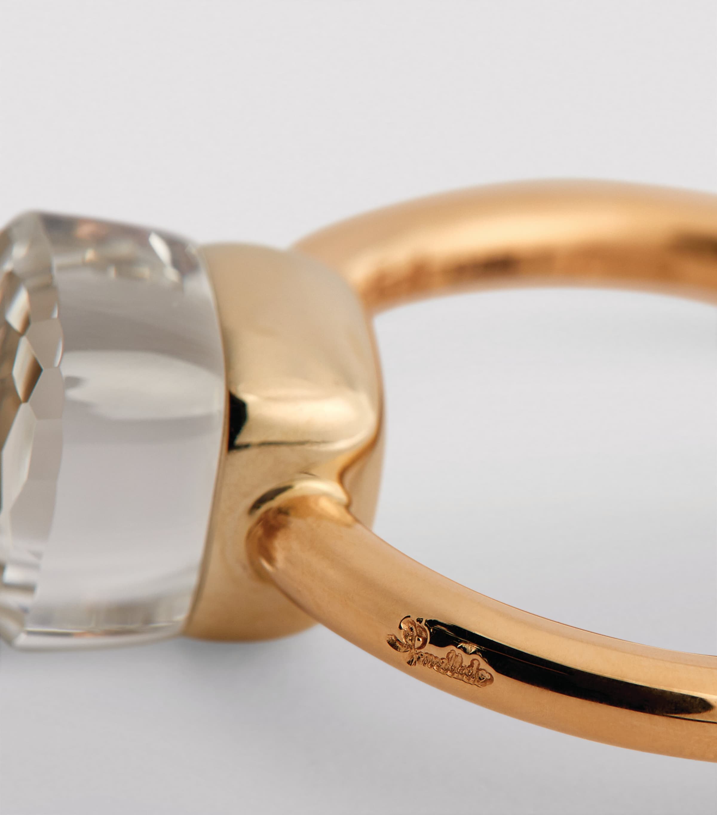 Pomellato Nudo Petit ring mixed gold white topaz, UK version