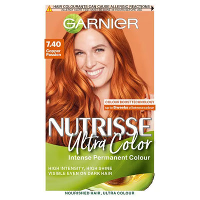 Superdrug Garnier Nutrisse Ultra Color 7.40 Copper Passion Permanent Hair Colour- Buy online at McGrocer