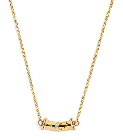 Harrods L'Atelier Nawbar Yellow Gold and Diamond Lot N91 Warrior Statement Necklace- Buy online at McGrocer