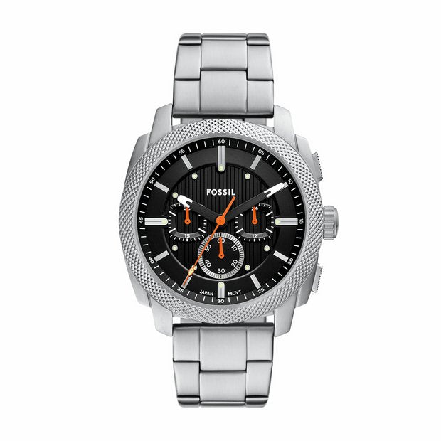 Fossil Machine Chronograph watch with stainless steel bracelet (British brand)