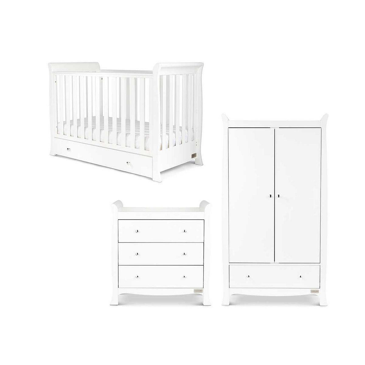 Ickle Bubba Snowdon 4 in 1 Mini 3 Piece Furniture Set and Sprung Mattress - White GOODS Boots   