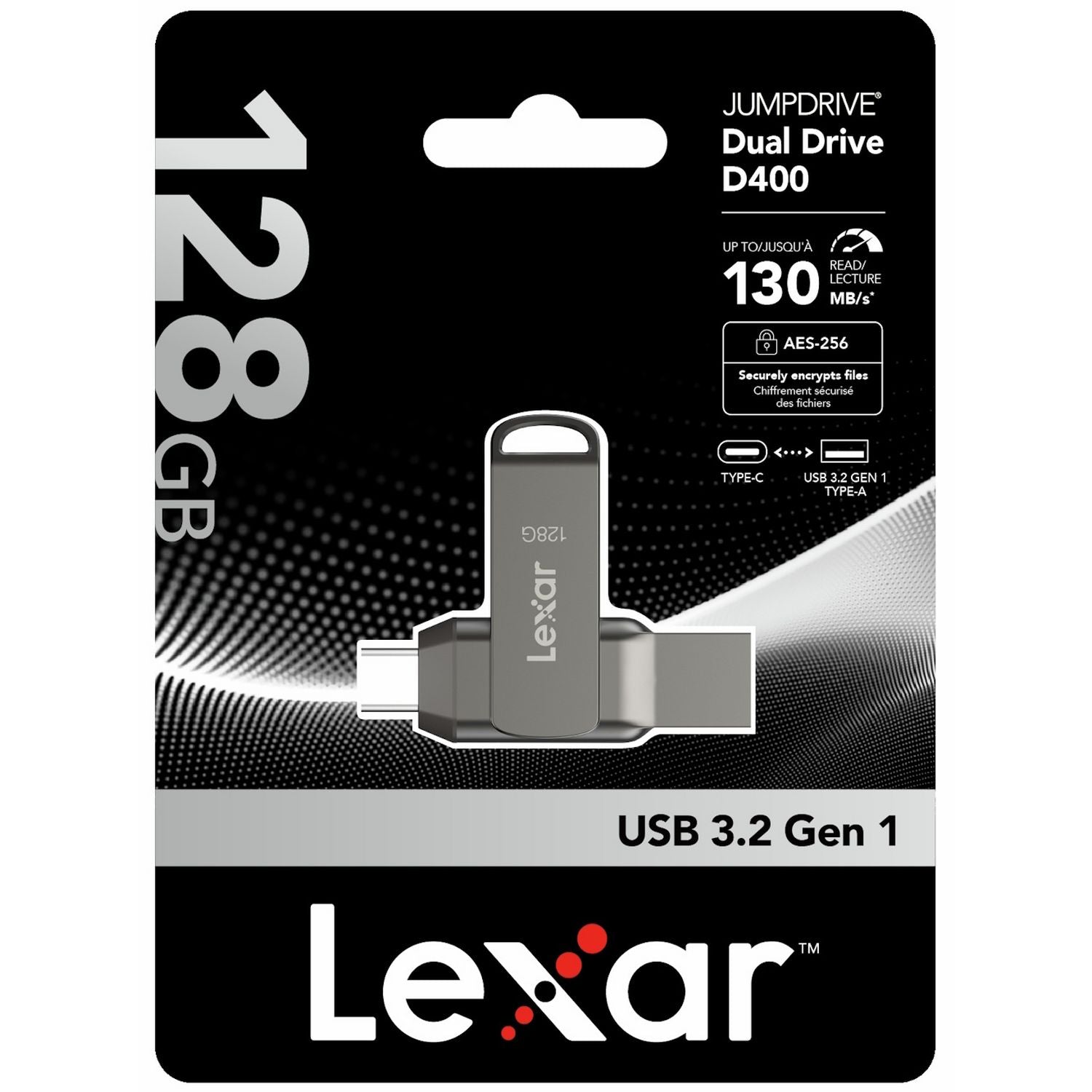 Lexar JumpDrive D400 dual flash drive 128GB, UK version