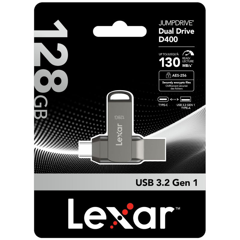 Lexar JumpDrive D400 dual flash drive 128GB, UK version