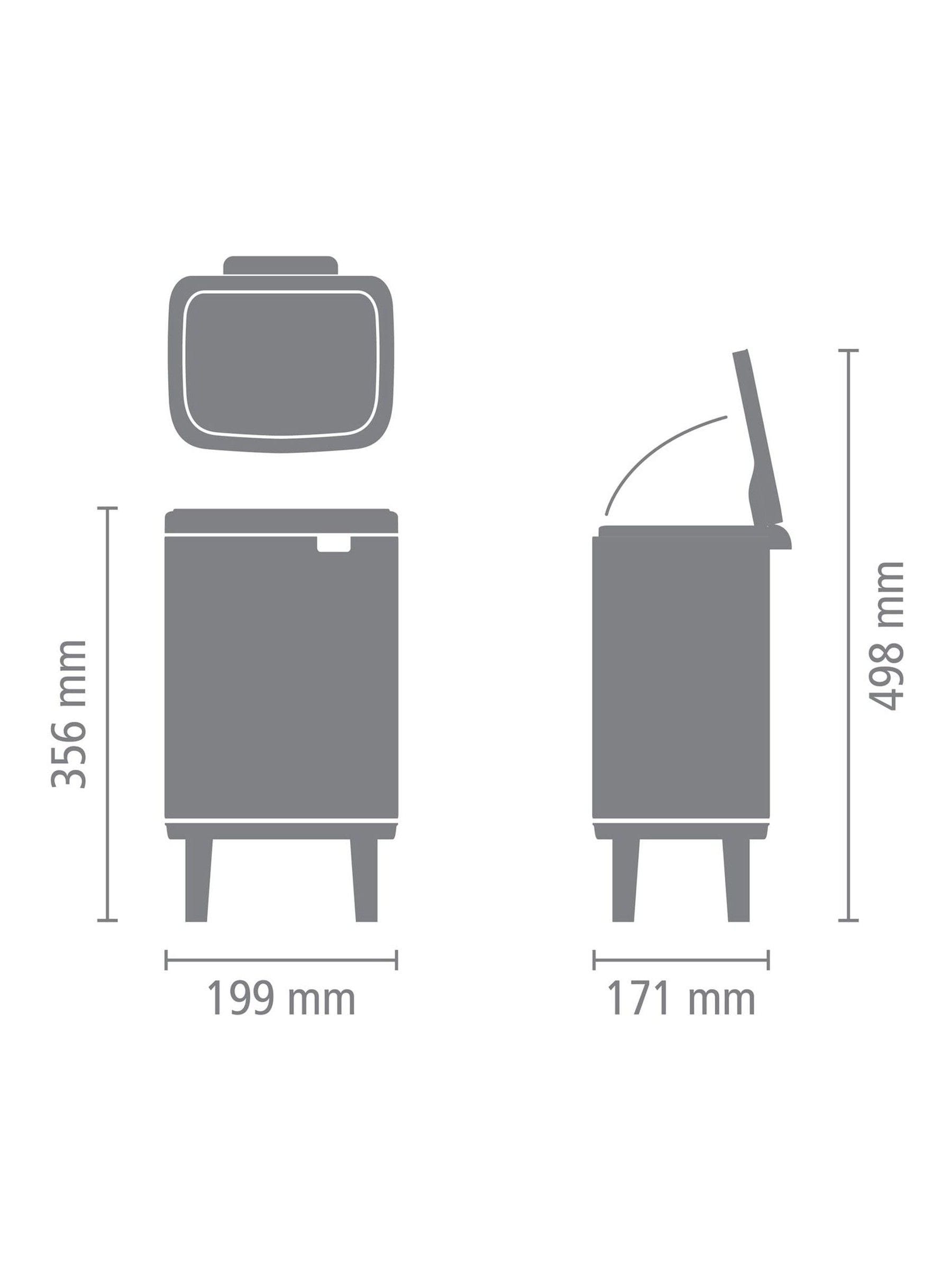 Brabantia silver waste bin 4L - British product
