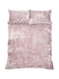 Catherine Lansfield pink crushed velvet duvet cover and pillowcase set - British product