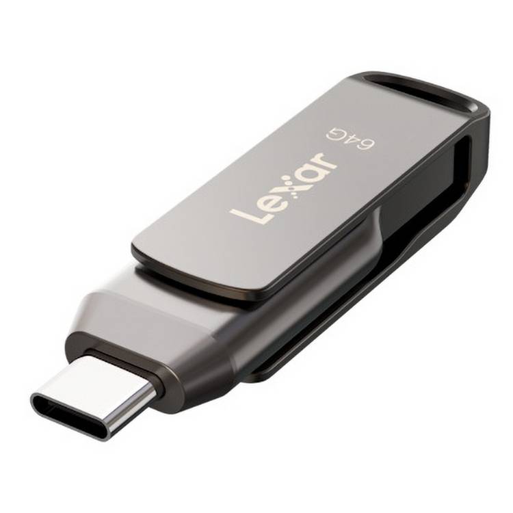 Lexar JumpDrive Dual Drive D400 64GB flash drive (British brand)