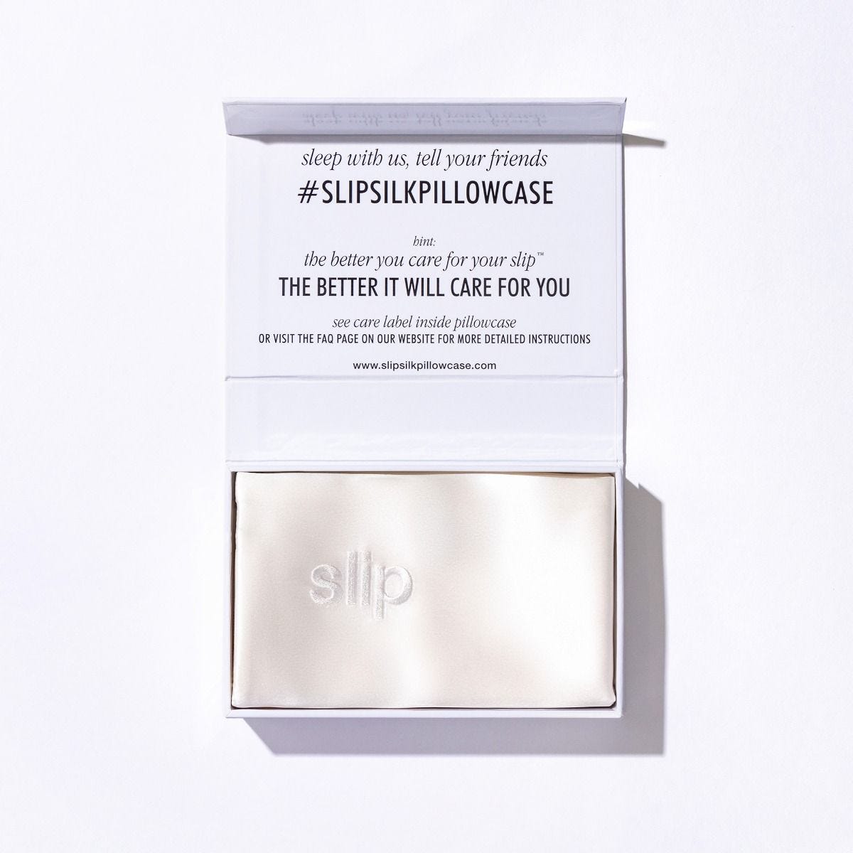 Slip silk pillowcase white queen, imported from the UK