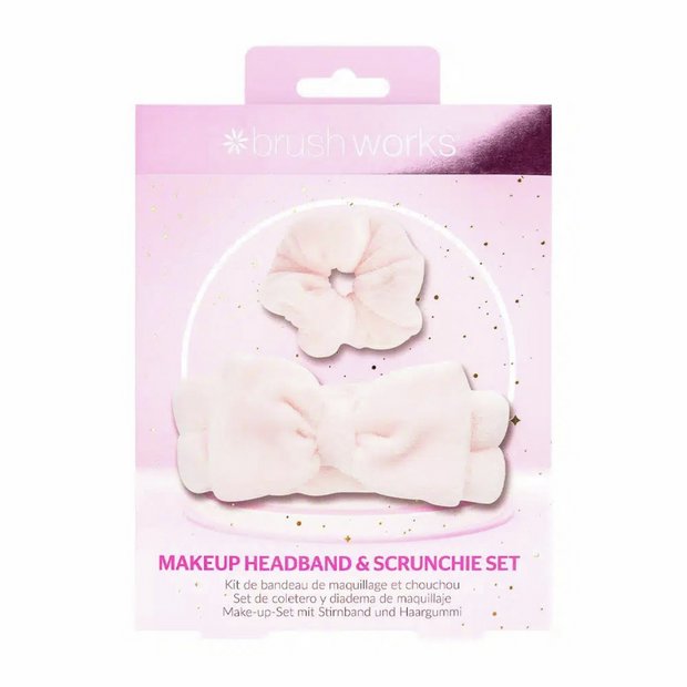 Brushworks makeup headband and scrunchie set, imported from the UK