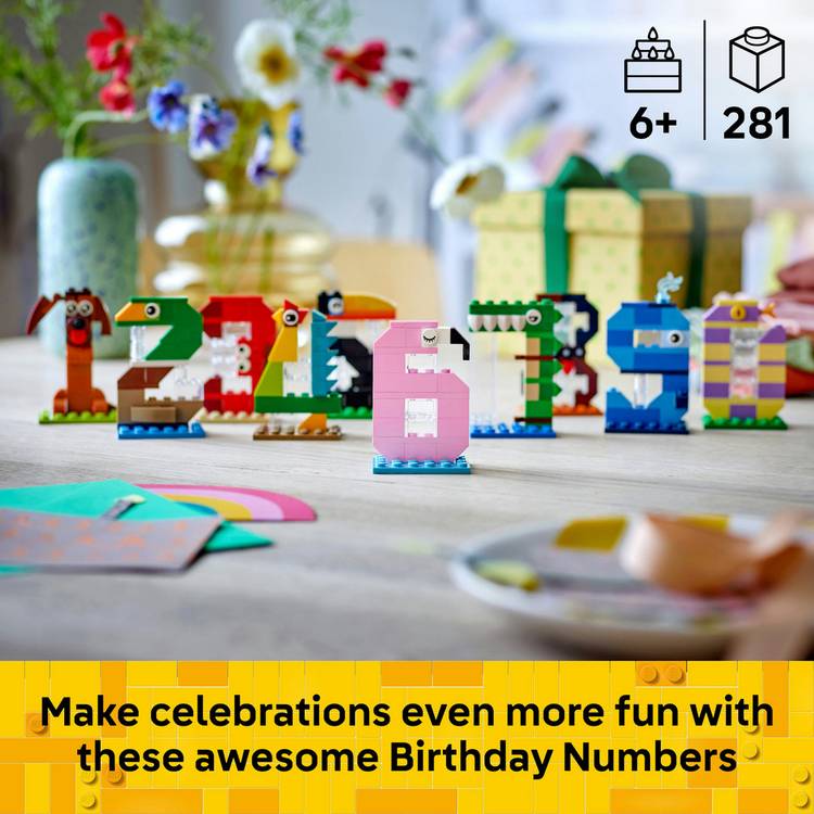LEGO Birthday Numbers building set with animal figures - British product