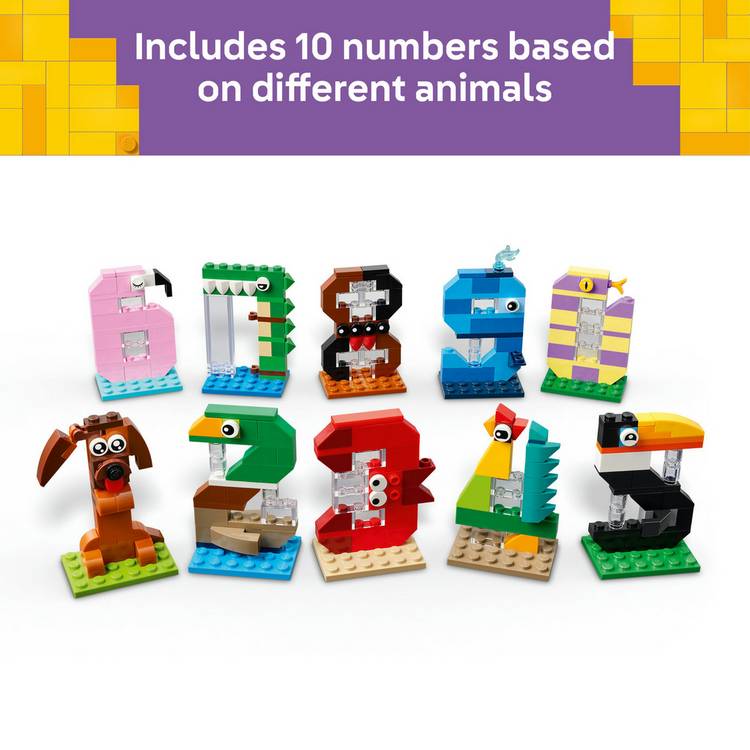 LEGO Birthday Numbers building set with animal figures - British product