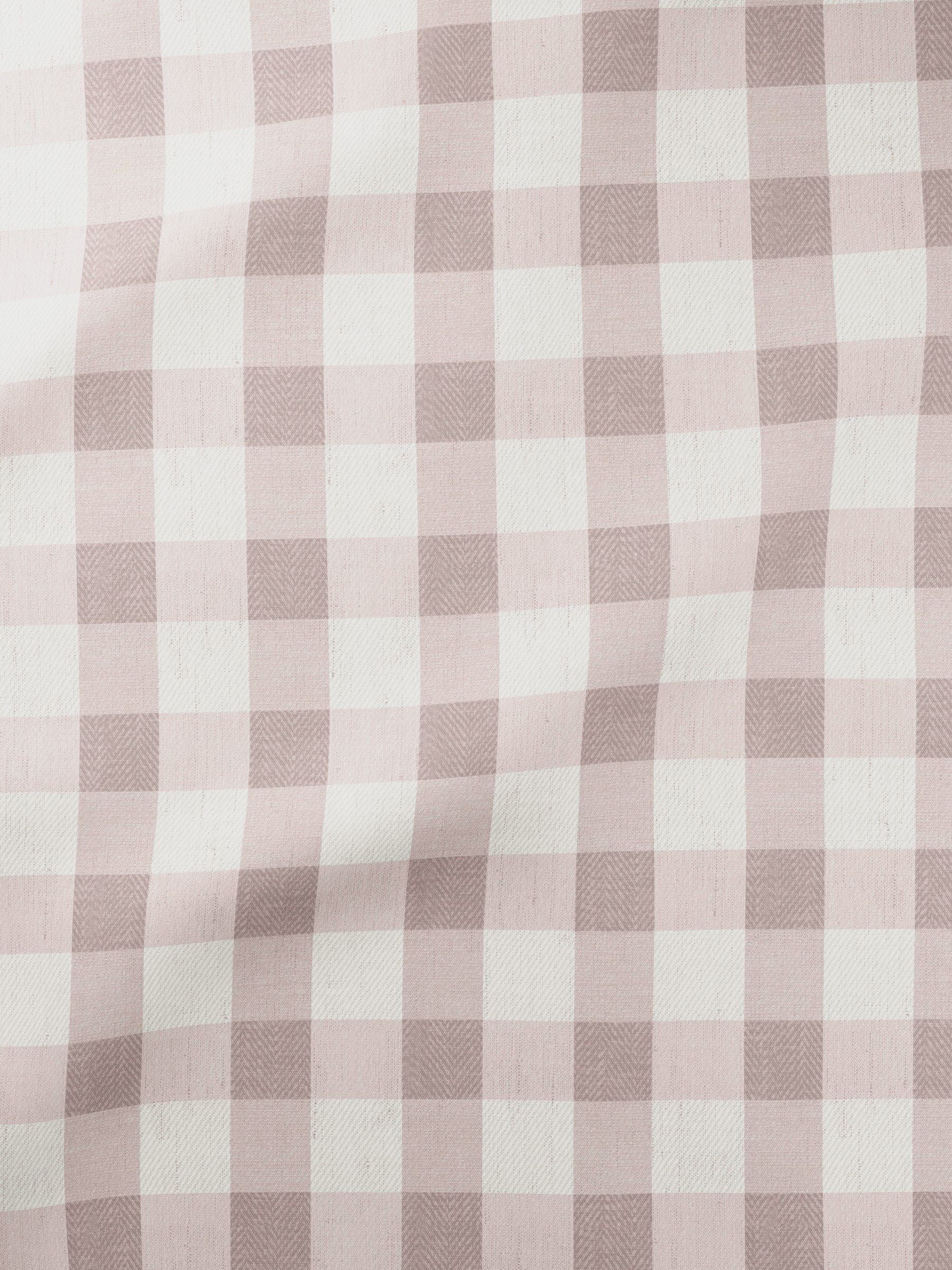 Rose pink gingham made to measure roller blind, UK version
