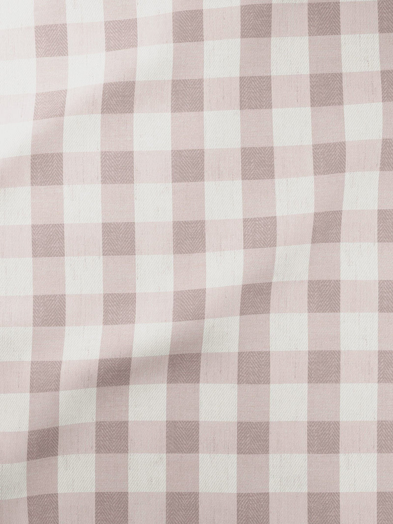 Rose pink gingham made to measure roller blind, UK version