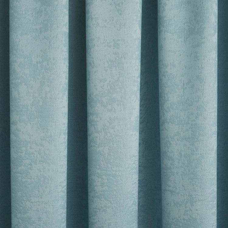 Fusion thermal pencil pleat curtains duck egg 117x137cm, UK version