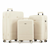 VonHaus 3-piece hard shell luggage set cream - British product