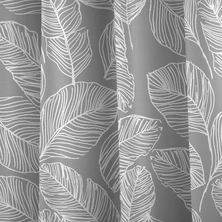 Fusion grey palm eyelet curtains British brand