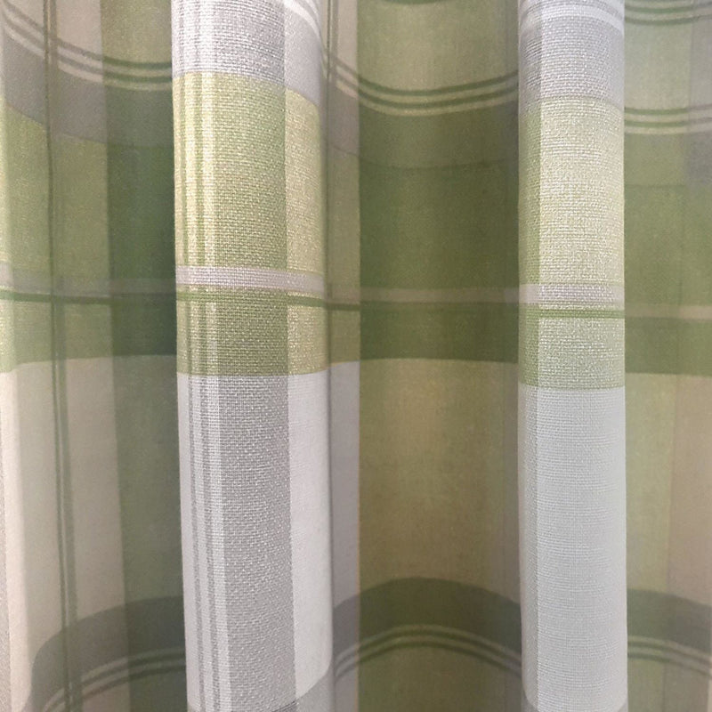 Fusion Balmoral Check Eyelet Curtains - Green - 168x183cm