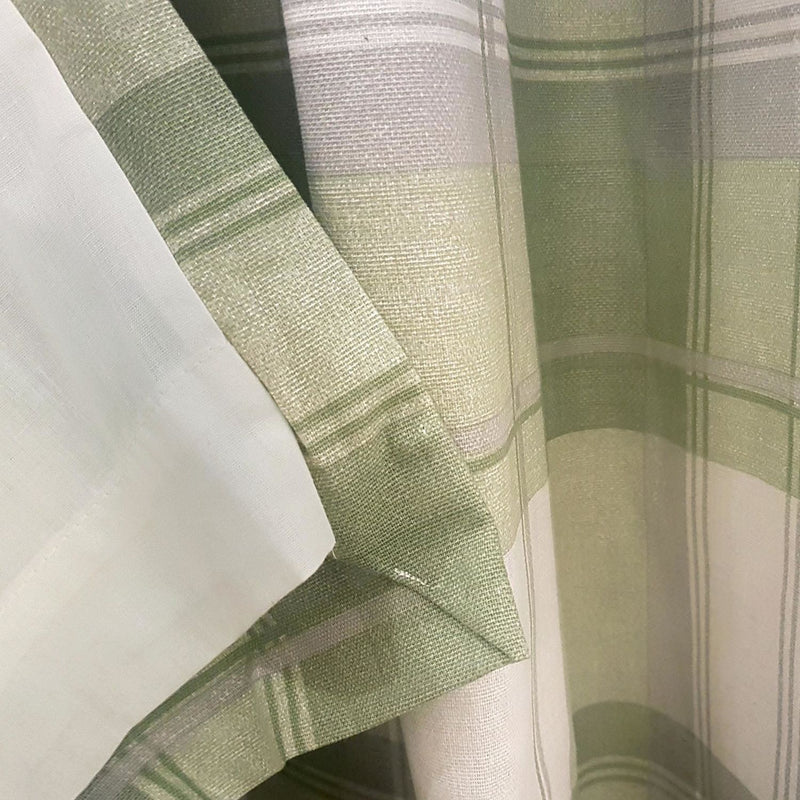 Fusion Balmoral Check Eyelet Curtains - Green - 168x183cm