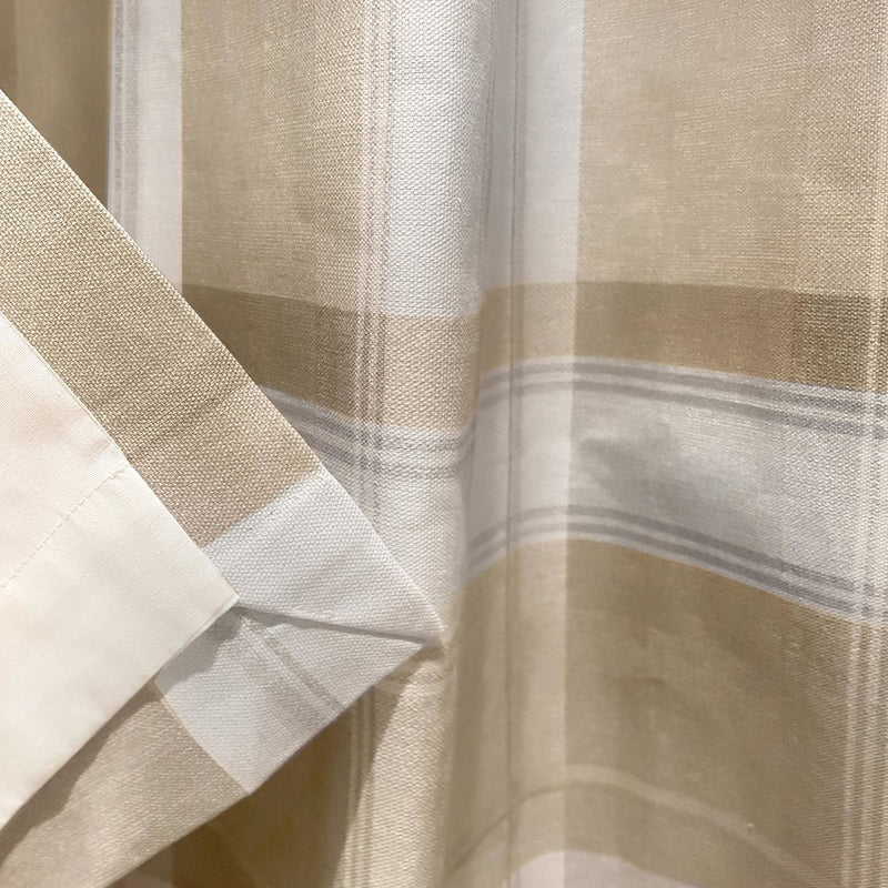 Fusion Balmoral Check Eyelet Curtains - Natural - 229x183cm