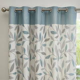 Fusion Beechwood leaf eyelet curtain duck egg 117x137cm, UK version