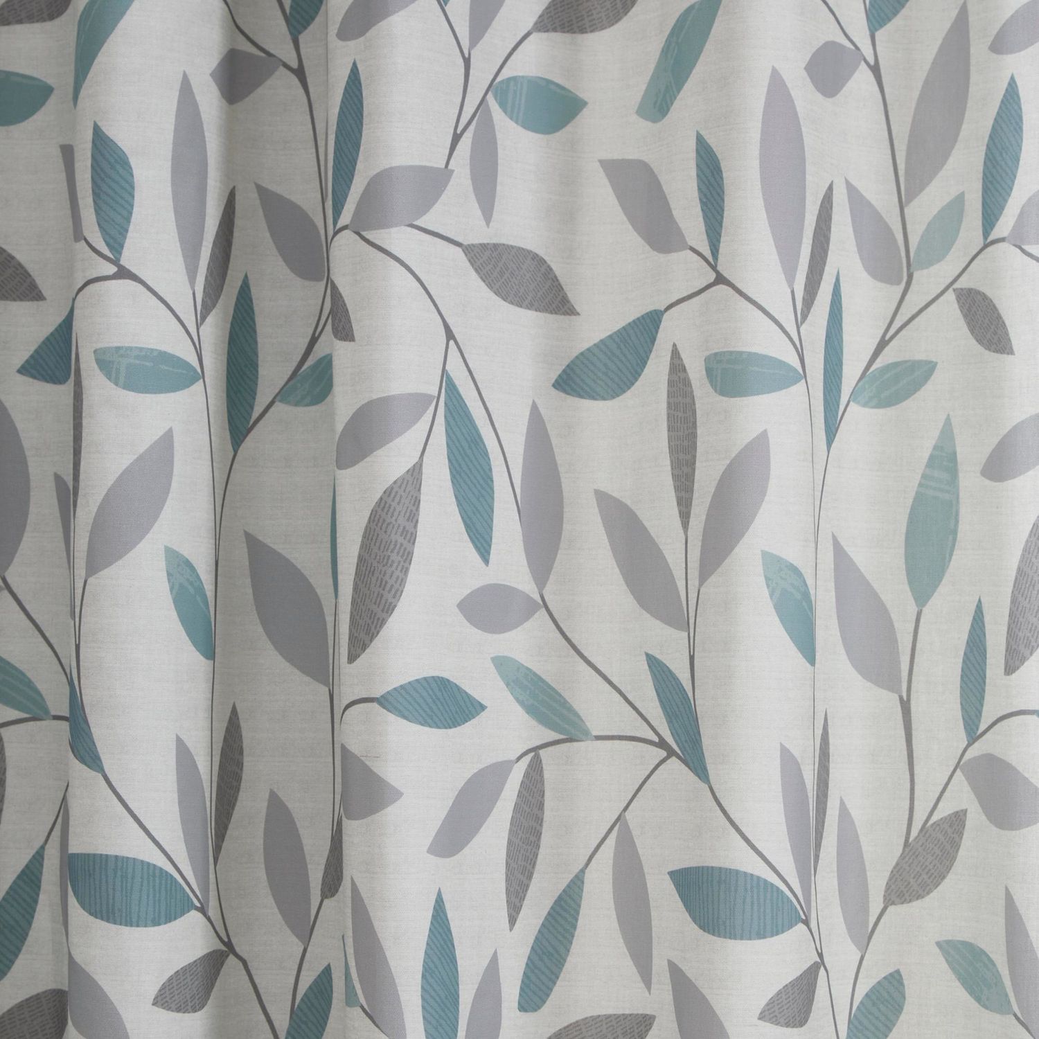 Fusion Beechwood Leaf Eyelet Curtains - Duck Egg - 168x183cm