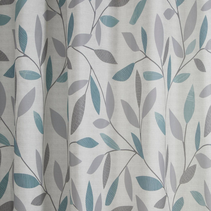 Fusion Beechwood Leaf Eyelet Curtains - Duck Egg - 168x183cm