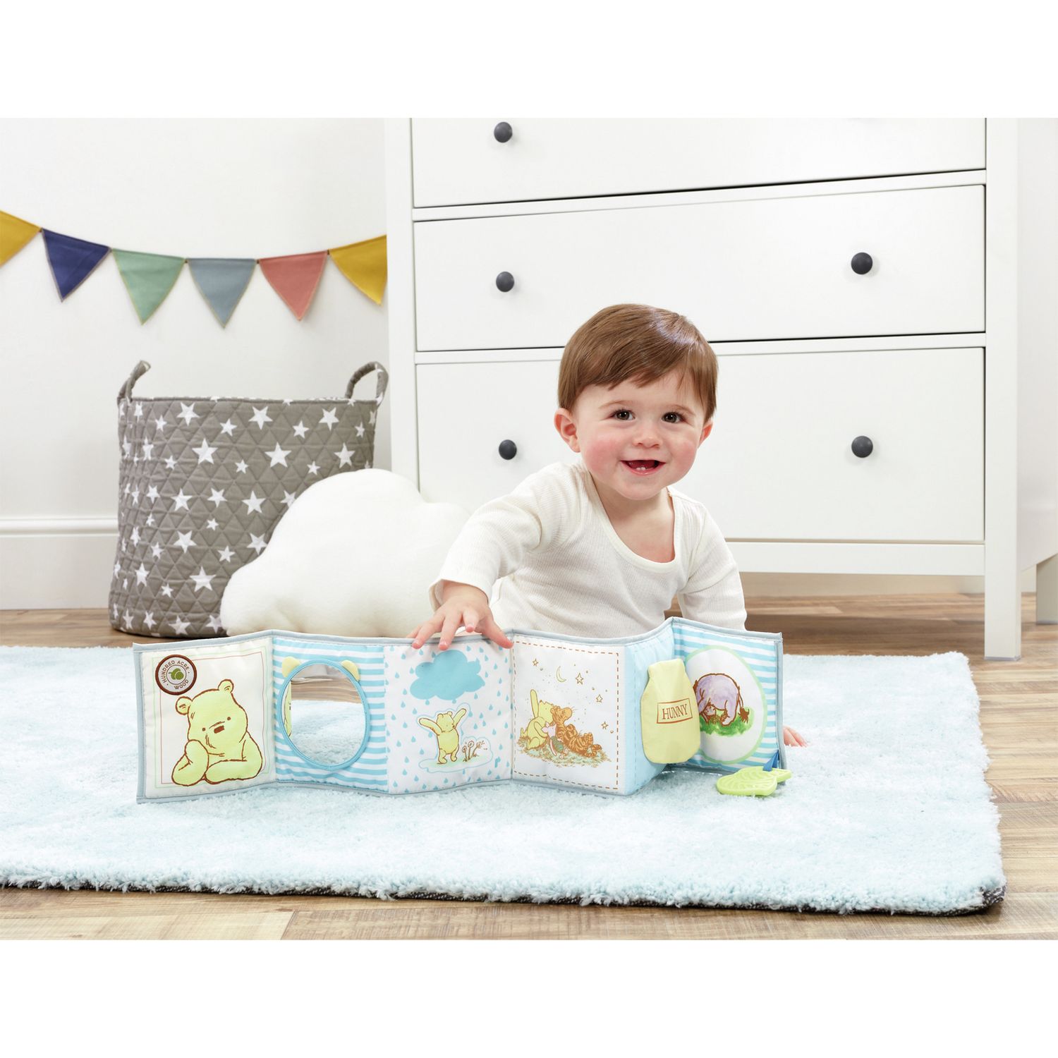 Disney Winnie the Pooh tummy time book fabric toy, UK version